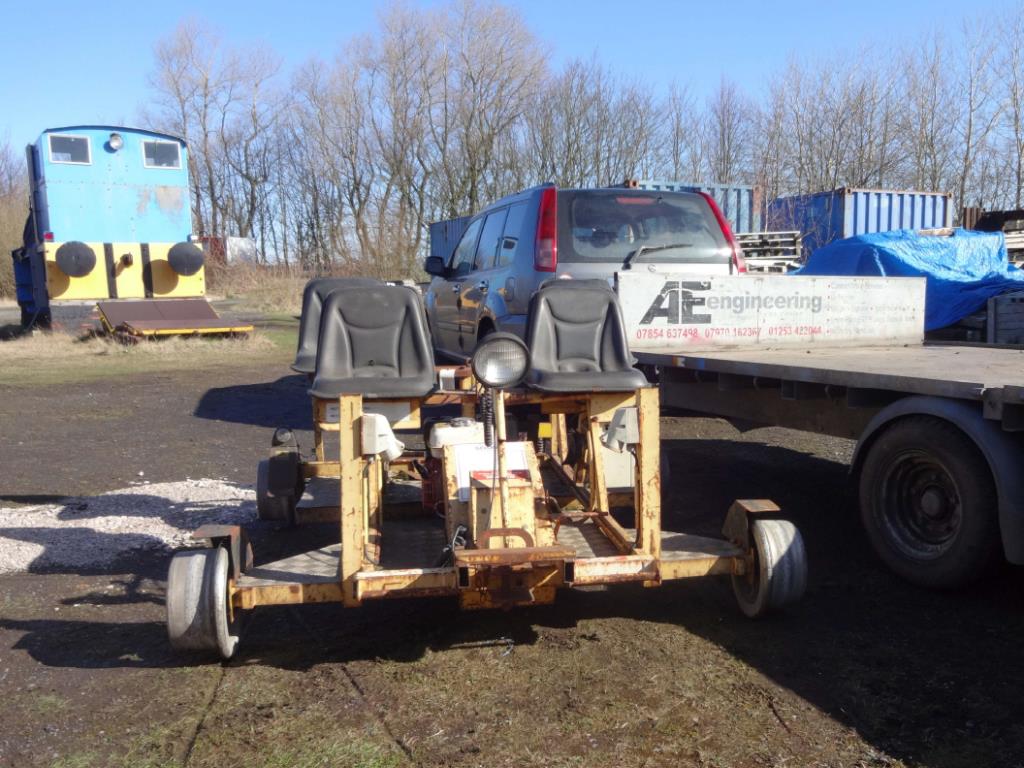 The trolley next to the flatbed from AE Engineering at NPL.