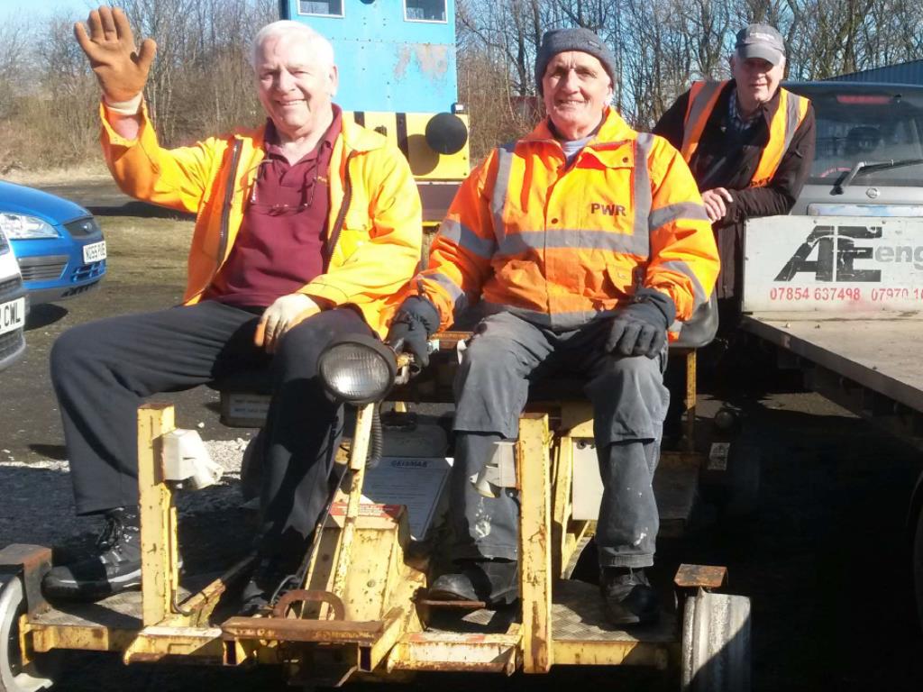 The team helping to bring the trolley to its new home.