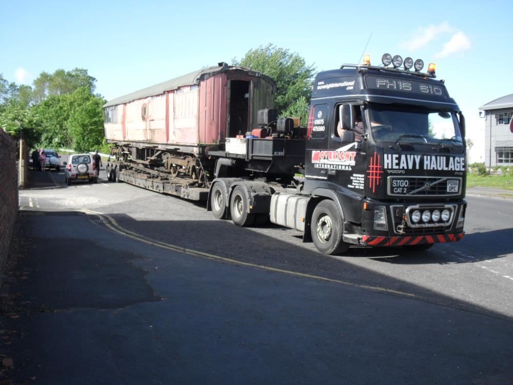 The pigeon carriage in transit.