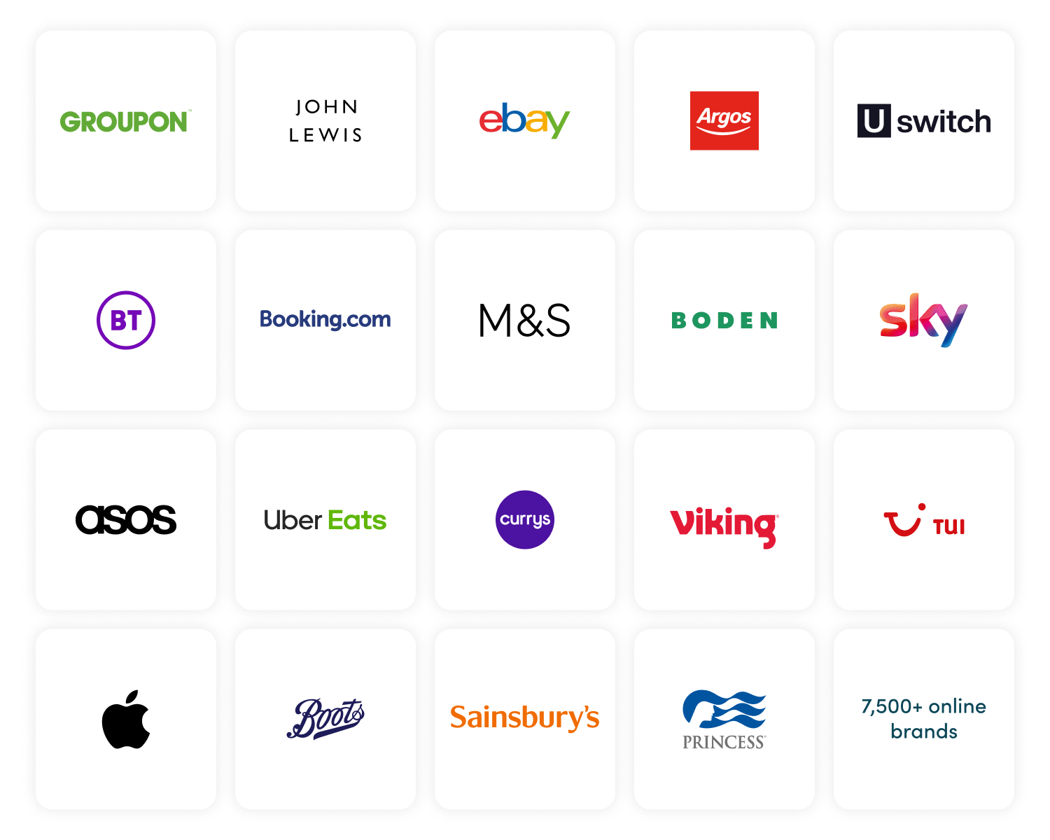 Some of the brands you can shop with.